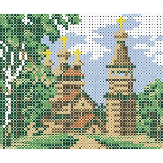 ФПК-6000 Сельская церковь. Схема для вышивки бисером Феникс 