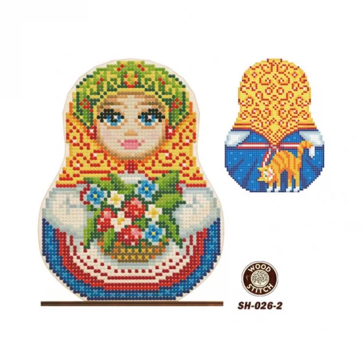 SH-026/2 Матрешка. Времена года. Весна. Заготовка под вышивку бисером. ТМ WoodStitch