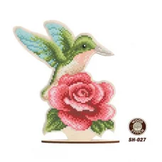 SH-027 Колибри на цветке. Заготовка под вышивку бисером. ТМ WoodStitch