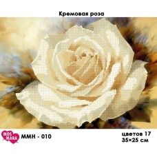 ММЦ-010 Кремовая роза. Схема для вышивки бисером Мосмара