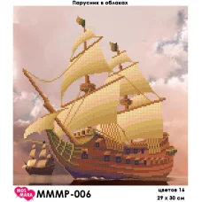 МММР-006 Парусник в облаках.  Схема для вышивки бисером Мосмара