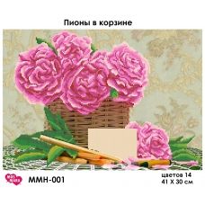 ММН-001 Пион в корзине. Схема для вышивки бисером Мосмара