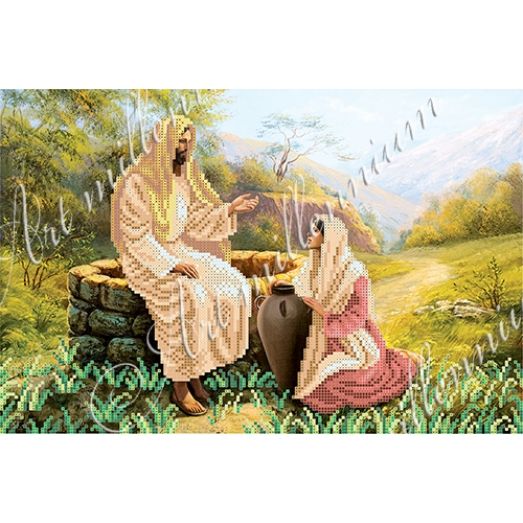 R-0030 Иисус и самаритянка. Схема для вышивки бисером Арт Миллениум