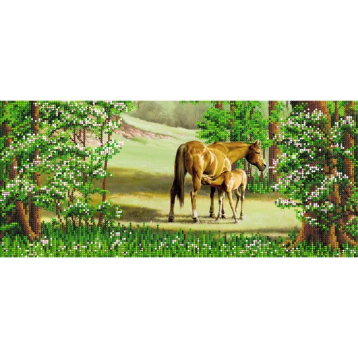 SI-022 Лошадь и жеребенок. Схема для вышивки бисером СвитАрт