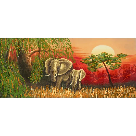 SI-116 (24*55) Слоны. Схема для вышивки бисером СвитАрт