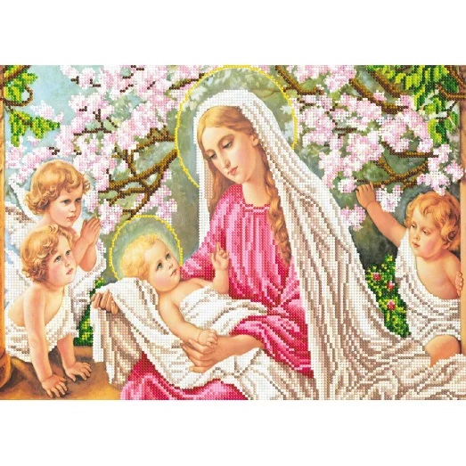 SI-224 Мадонна с младенцем. Схема для вышивки бисером СвитАрт
