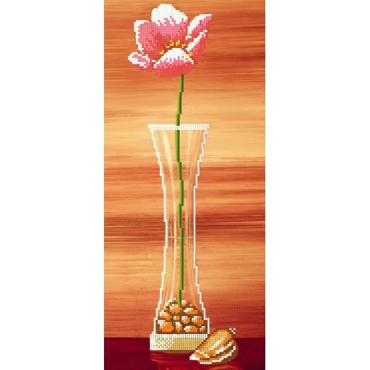 SI-352 Розовый цветок в вазе. Схема для вышивки бисером СвитАрт