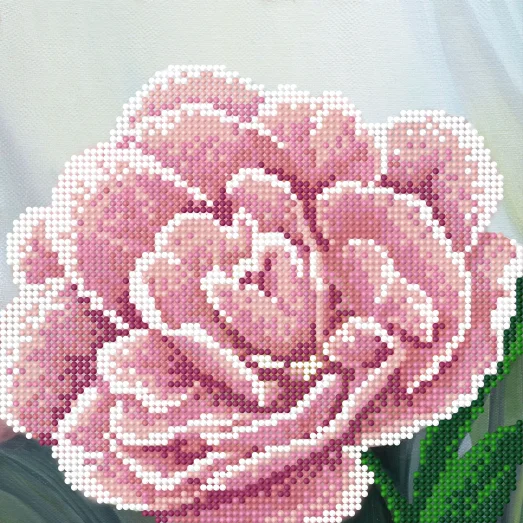 SI-577 (17*17) Нежно-розовая роза. Схема для вышивки бисером СвитАрт