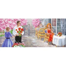 SI-592 В кафе. Схема для вышивки бисером СвитАрт