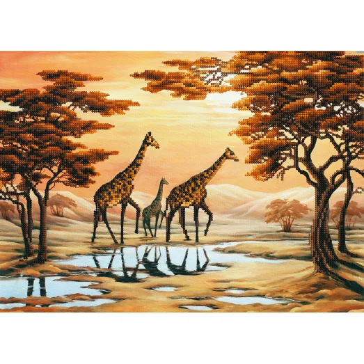 SI-737(А3) Семья жирафов. Схема для вышивки бисером СвитАрт