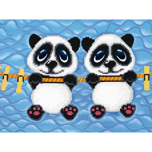 SI-775 (А4) Две панды. Схема для вышивки бисером СвитАрт