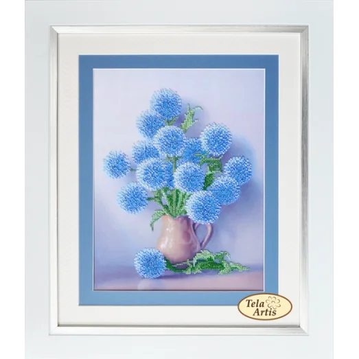 НГ-051 Синие пушистики. Набор для вышивки бисером. Тела Артис