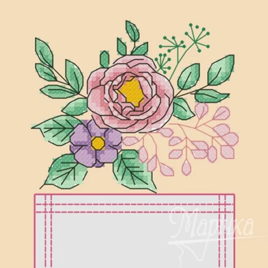СКВ-008 Цветы. Схема под вышивку нитками ТМ Маричка