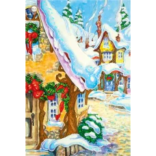СЛ-3059 Рождественская деревушка. Схема для вышивки бисером ТМ Миледи
