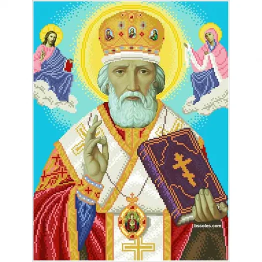 СМ-В (набор) Святой Николай (большой). Набор для вышивки бисером. БС Солес