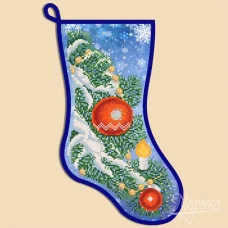 СН-2001 Ёлочка. Новогодний сапожок для вышивки бисером ТМ Маричка