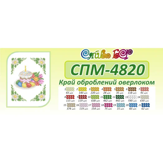 СПМ-4820 Пасхальная салфетка для вышивки бисером. ТМ Сяйво