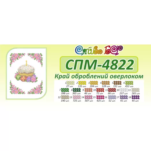 СПМ-4822 Пасхальная салфетка для вышивки бисером. ТМ Сяйво