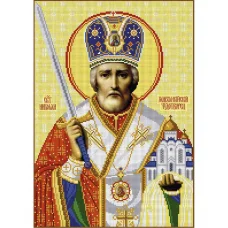 А3-И-520 Святой Николай Чудотворец с мечом. Схема для вышивки бисером ТМ Acorns