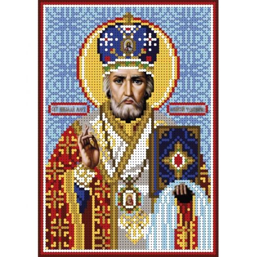 А5-И-185 Святой Николай Мирликийский. Схема для вышивки бисером ТМ Acorns