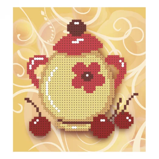 Т-0161 Сахарница и вишни. Схема для вышивки бисером. ТМ ВДВ