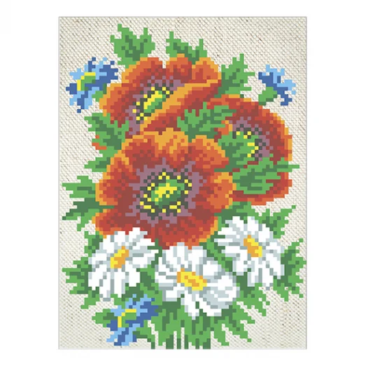 Т-0624 Маки и ромашки. Схема для вышивки бисером. ТМ ВДВ