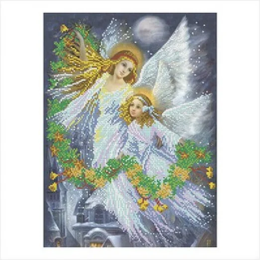 Т-0196 Рождественские ангелы. Схема для вышивки бисером. ТМ ВДВ