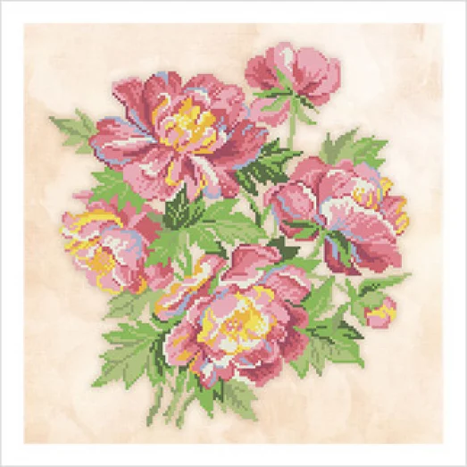 Т-0506 Букет пионов. Схема для вышивки бисером. ТМ ВДВ
