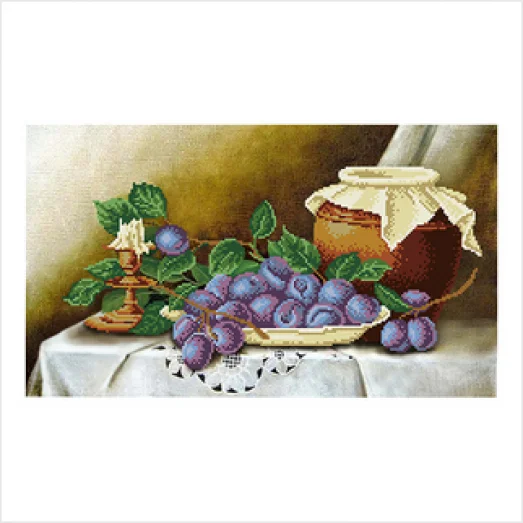 Т-0601 Сливовый натюрморт. Схема для вышивки бисером. ТМ ВДВ