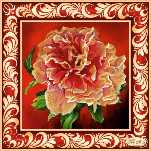 ТА-101 Изящный пион. Схема для вышивки бисером Тела Артис
