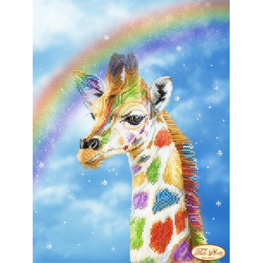 ТА-212 Радужный жираф. Схема для вышивки бисером Тела Артис