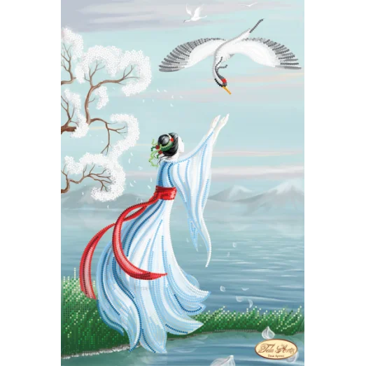ТА-232 Встреча с аистом. Схема для вышивки бисером Тела Артис