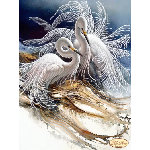 ТА-274 Белоснежные цапли. Схема для вышивки бисером Тела Артис