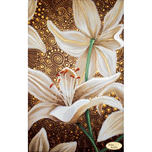 ТА-340 Золотые лилии. Схема для вышивки бисером Тела Артис