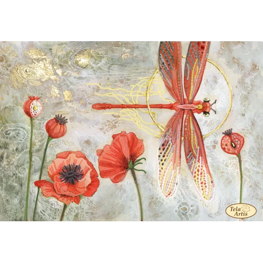 ТА-356 Красная стрекоза. Схема для вышивки бисером Тела Артис