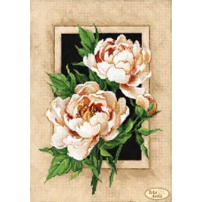ТА-381 Винтажные пионы. Схема для вышивки бисером Тела Артис