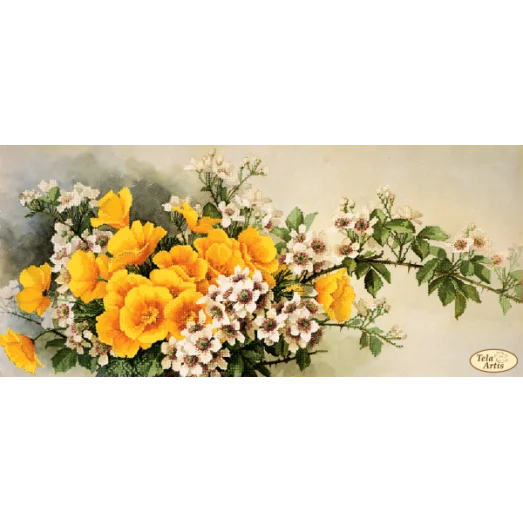 ТА-438 Эшольция и жасмин. Схема для вышивки бисером Тела Артис