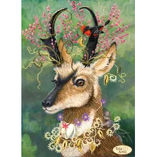 ТА-444 Козлик в цветах. Схема для вышивки бисером Тела Артис