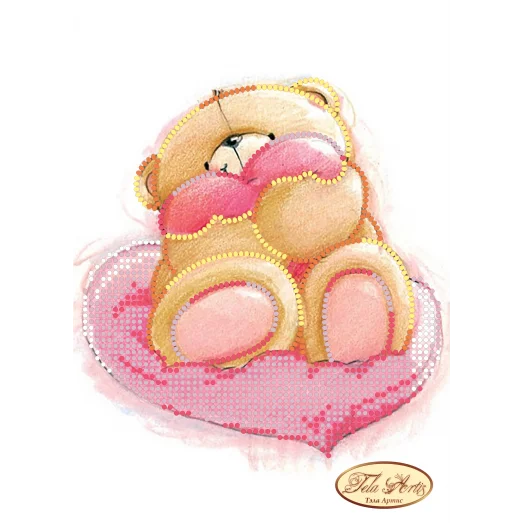 ТД-011 Медвежонок с сердечком. Схема для вышивки бисером Тела Артис