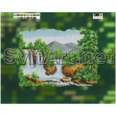 SI-137b(А3) ХОЛСТ. Водопад. Схема для вышивки бисером Свит Арт