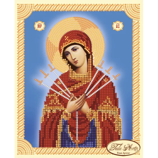 ТИМ-007 Божья Матерь Семистрельная. Схема для вышивки бисером Тела Артис