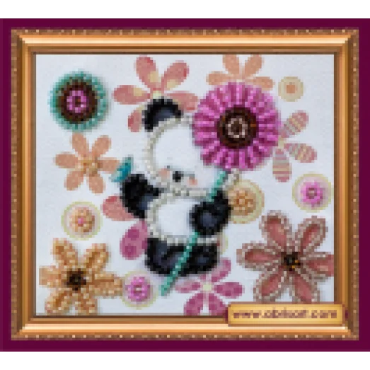 АМА-127 Мишка и цветочки. Набор для вышивки бисером Абрис Арт