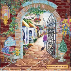 АС-259 Цветочный двор. Схема для вышивки бисером на холсте. АбрисАрт