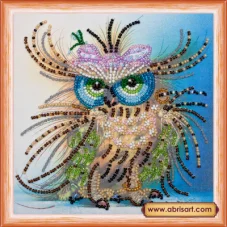 АМ-101 Сова с бантиком. Набор для вышивки бисером Абрис Арт