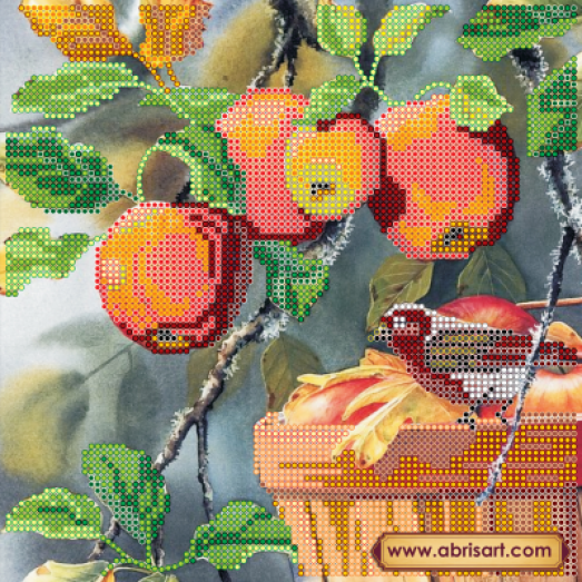АС-485 Любитель яблок. Схема на художественном холсте Абрис Арт