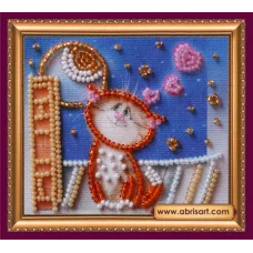 АМА-136 Влюблённый кот. Набор для вышивки бисером Абрис Арт