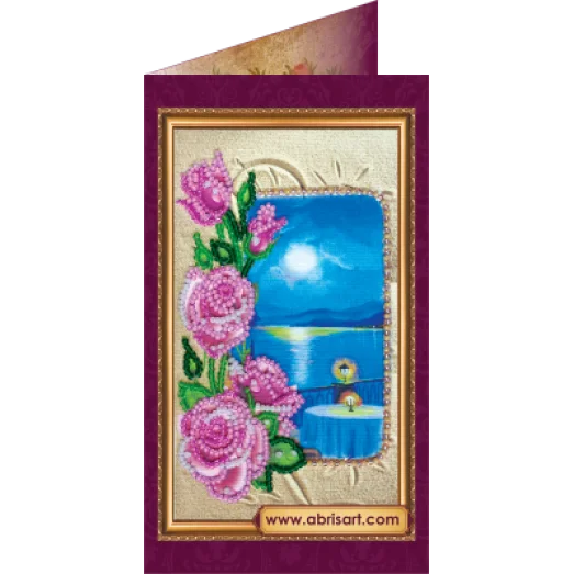 АО-081 Южная ночь-1. Набор-открытка для вышивки бисером Абрис Арт