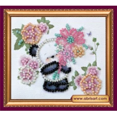 АМА-130 Мишка с букетом. Набор для вышивки бисером Абрис Арт