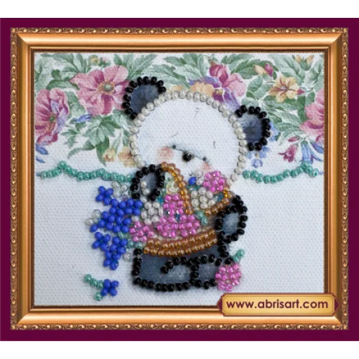 АМА-128  Мишка и незабудки. Набор для вышивки бисером Абрис Арт