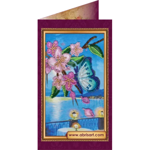 АО-084 Южная ночь-4. Набор-открытка для вышивки бисером Абрис Арт